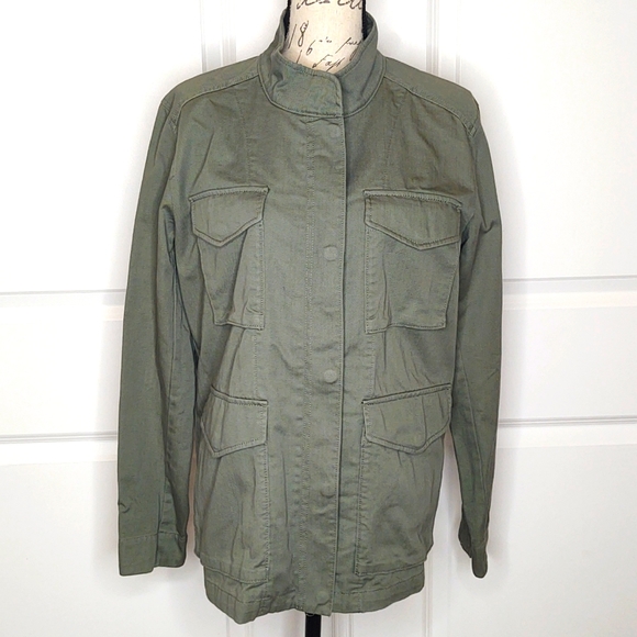 Vince Cotton Utility Jacket, Loden Green, Size Large 🆕 - Picture 2 of 12